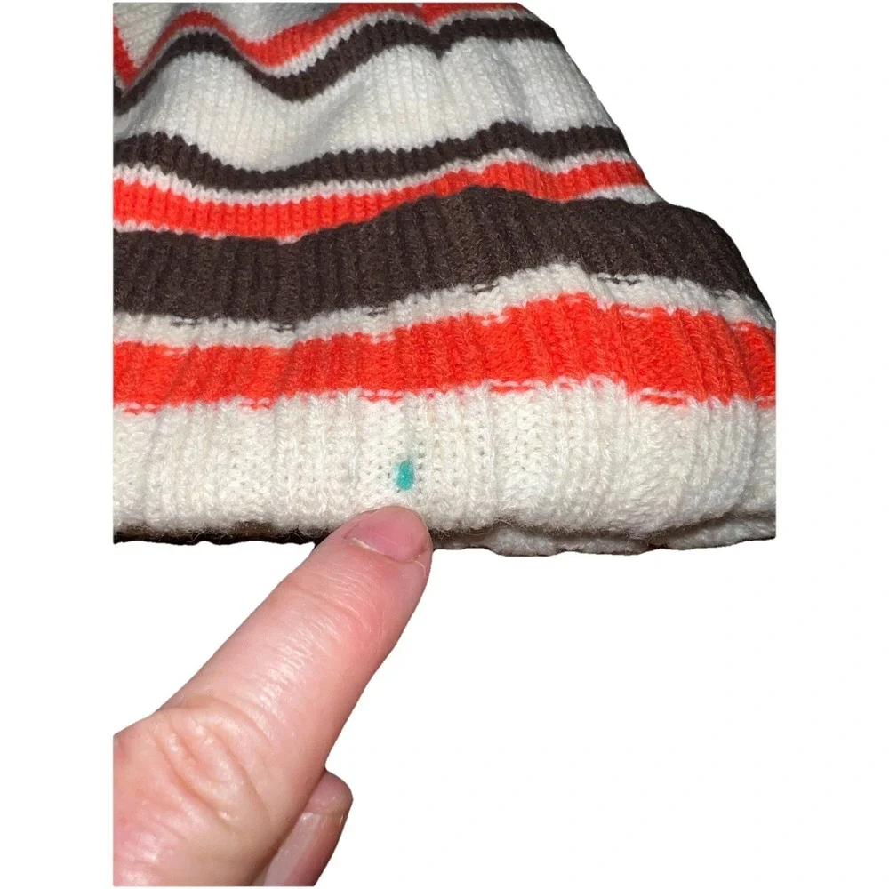 Cleveland‎ Browns Youth 47 Brand Brownie Elf Striped Cuffed Knit Beanie Hat